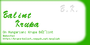 balint krupa business card